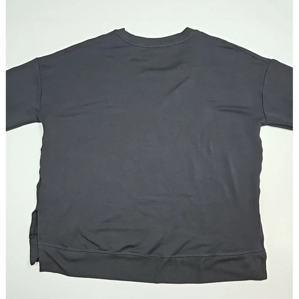Athleta Womens Black Coaster‎ Luxe Modal Sweatshirt Thumbholes Size XL